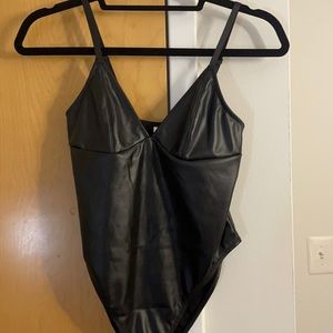 Forever 21 Faux Leather Bodysuit